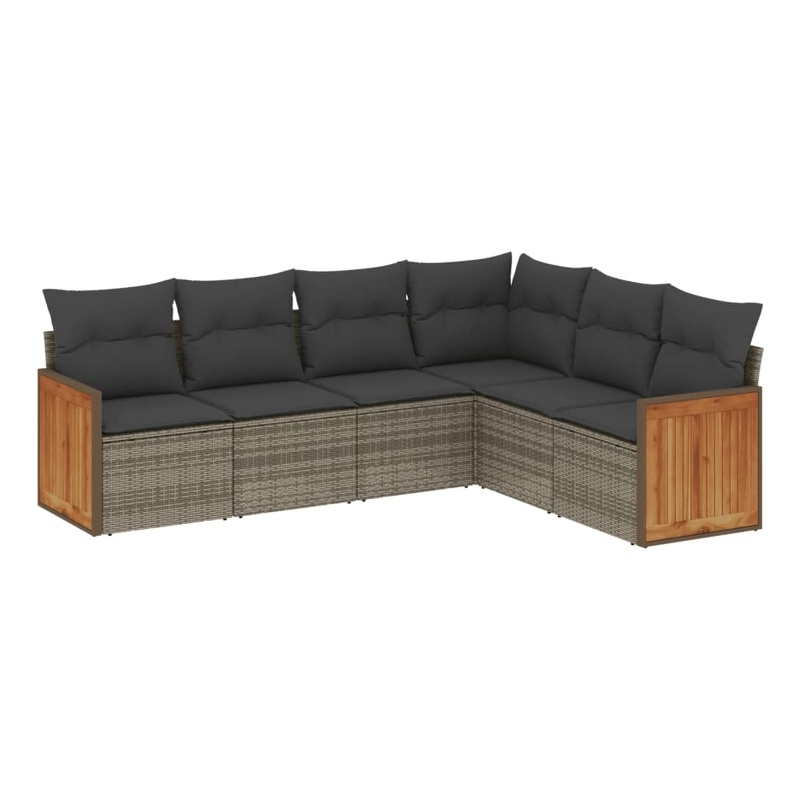 vidaXL 6 Piece Steel Sofa Set in Gray