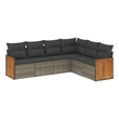 vidaXL 6 Piece Steel Sofa Set in Gray