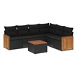 vidaXL 7 Piece Steel Sofa Set in Black