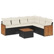 vidaXL 7 Piece Steel Large Sofa Set in Black