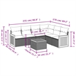 vidaXL 7 Piece Steel Large Sofa Set in Black