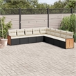 vidaXL 9 Piece Sofa Set in Black/Cream