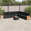 vidaXL Solid Acacia Wood Sofa Set in Black