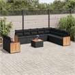 vidaXL 11 Piece Steel Sofa Set in Black