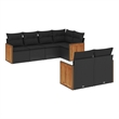 vidaXL 7 Piece Steel Sofa Set in Black