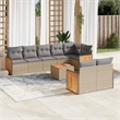 vidaXL 9 Piece Solid Acacia Wood Sofa Set in Beige