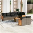 vidaXL 9 Piece Solid Acacia Wood Sofa Set in Gray