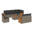 vidaXL 9 Piece Solid Acacia Wood Sofa Set in Gray