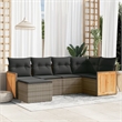 vidaXL 6 Piece Steel Medium Sofa Set in Gray