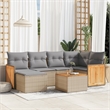 vidaXL 7 Piece Steel Sofa Set in Gray/Beige