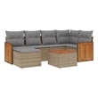 vidaXL 7 Piece Steel Sofa Set in Gray/Beige