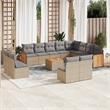 vidaXL Solid Acacia Wood Sofa Set in Beige