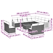 vidaXL 13 Piece Solid Acacia Wood Sofa Set in Gray