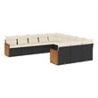 vidaXL Steel Small Sofa Set in Black/White/Cream