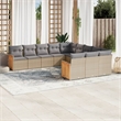 vidaXL 11 Piece Sofa Set in Gray/Beige