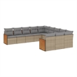 vidaXL 11 Piece Sofa Set in Gray/Beige
