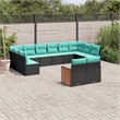 vidaXL 12 Piece Steel Large Patio Sofa Set in Black