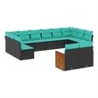 vidaXL 12 Piece Steel Large Patio Sofa Set in Black