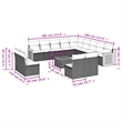 vidaXL 14 Piece Solid Acacia Wood Sofa Set in Beige