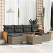 vidaXL 7 Piece Solid Acacia Wood Sofa Set in Gray