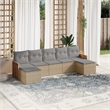 vidaXL 7 Piece Steel Sofa Set in Gray/Beige