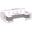 vidaXL 7 Piece Steel Sofa Set in Gray/Beige