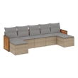vidaXL 7 Piece Steel Sofa Set in Gray/Beige
