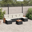 vidaXL 8 Piece Steel Large Sofa Set in Black