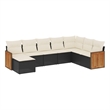 vidaXL 8 Piece Steel Sofa Set in Black/White/Cream
