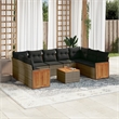 vidaXL 10 Piece Solid Acacia Wood Sofa Set in Gray