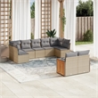 vidaXL 9 Piece Steel Large Sofa Set in Gray/Beige