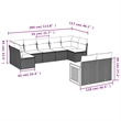 vidaXL 9 Piece Steel Large Sofa Set in Gray/Beige