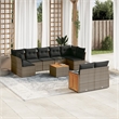 vidaXL 10 Piece Solid Acacia Wood Sofa Set in Gray