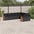 vidaXL 9 Piece Steel Large Sofa Set in Black