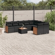 vidaXL Solid Acacia Wood Large Sofa Set in Black