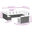 vidaXL Solid Acacia Wood Sofa Set in Black