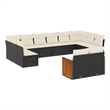 vidaXL Solid Acacia Wood Sofa Set in Black