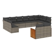 vidaXL 12 Piece Steel Sofa Set in Gray