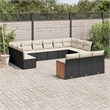 vidaXL 13 Piece Sofa Set in Black/White/Cream