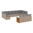 vidaXL 13 Piece Solid Acacia Wood Sofa Set in Beige