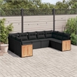vidaXL 9 Piece Steel Sofa Set in Black