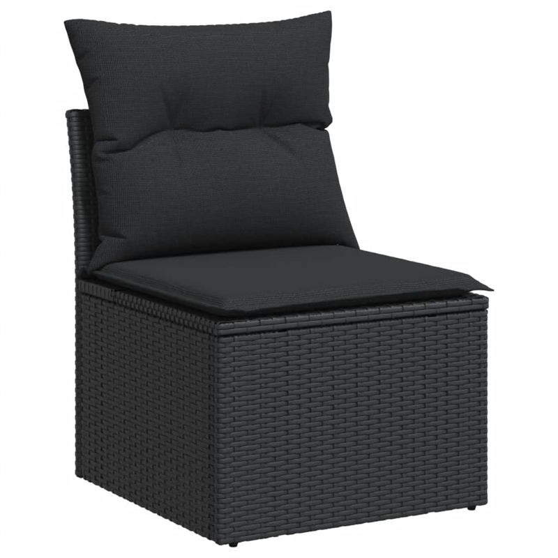 vidaXL 9 Piece Steel Sofa Set in Black
