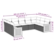 vidaXL 9 Piece Steel Sofa Set in Black