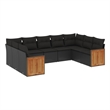 vidaXL 9 Piece Steel Sofa Set in Black