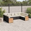 vidaXL 9 Piece Steel Sofa Set in Black/White/Cream
