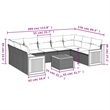 vidaXL Solid Acacia Wood Sofa Set in Black