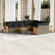 vidaXL 10 Piece Solid Acacia Wood Large Sofa Set in Gray
