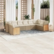 vidaXL 10 Piece Steel Sofa Set in Beige