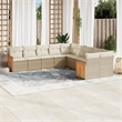 vidaXL Poly Rattan Large Sofa Set in Beige