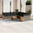 vidaXL 11 Piece Solid Acacia Wood Sofa Set in Gray